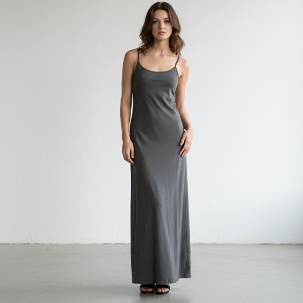 NEW Loup Charcoal Grey Heathered Slip Dress Size XS
